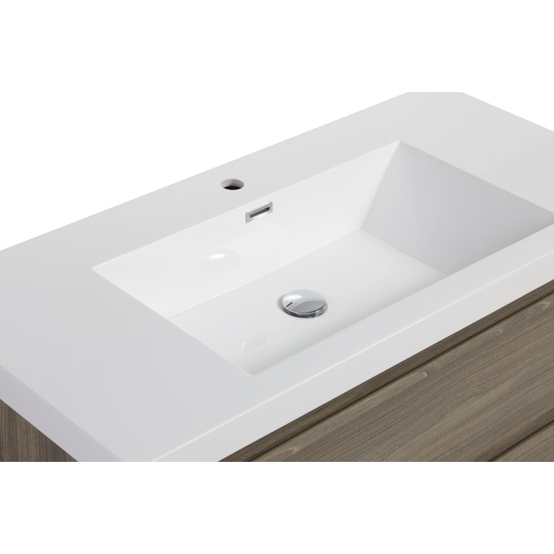 42" Wall-Mounted Bathroom Vanity