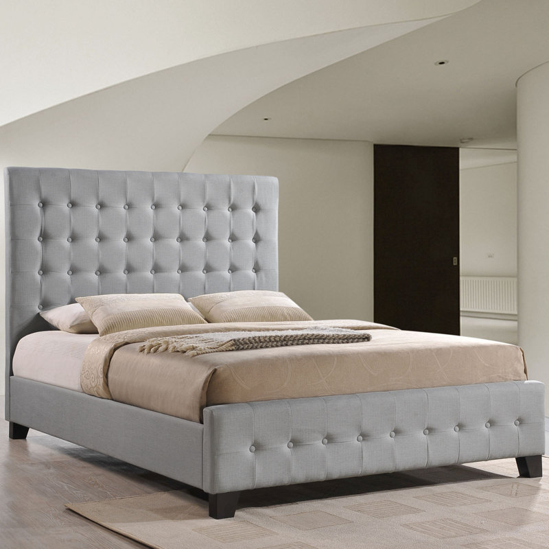 Modway Upholstered Platform Bed, Queen, Ivory