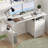 Kiere Reversible Writing Desk with 3-Tier Fabric Drawers,Home Office Desk with Built-in Power Outlets & Hook-320770147-277488660