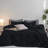 MooMee Duvet Cover Set with Zipper Closure & 8 Interior Ties 100% Washed Cotton Twill Soft Linen Like Textured-107383182-115279054