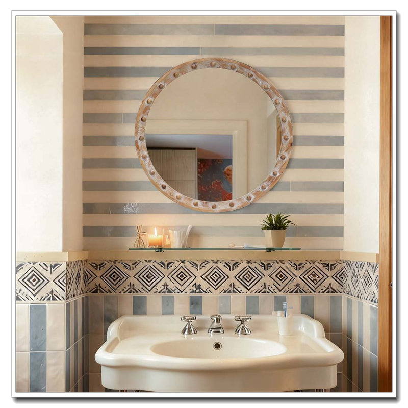 Vintage Rustic Round Wall Mirror