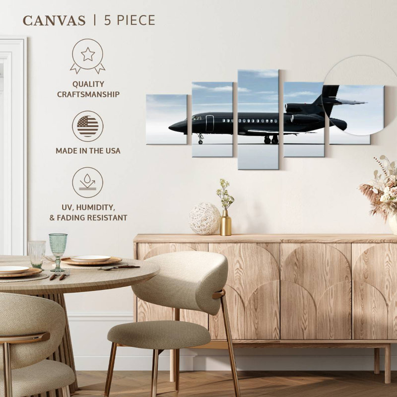 Sleek Business Jet, 34" H x 74" W