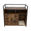 Bac à litière rustique en bois brun de 81 cm avec tapis à griffer, meuble spacieux et discret pour chambre, salle de bain et salon, pouvant supporter jusqu'à 27,7 kg.