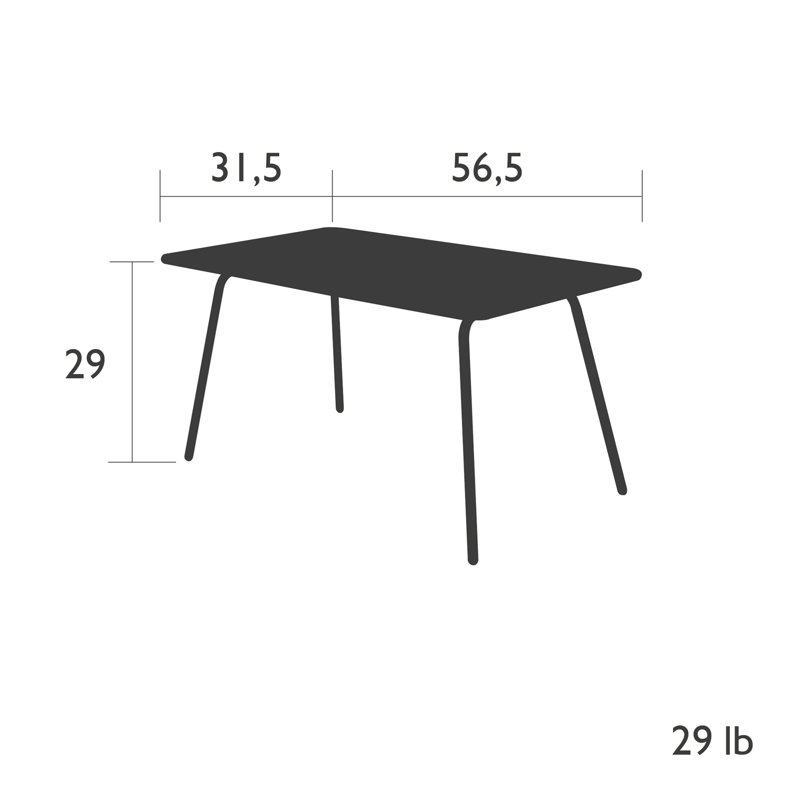 Luxembourg Outdoor Dining Table, 31.5" W x 57" L x 29" H, Black Cherry