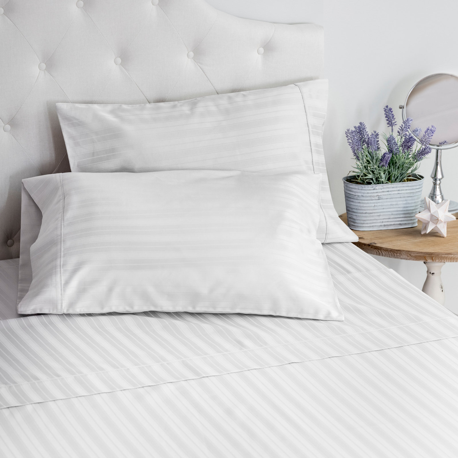 Zander Cotton Sheet Set, White, Cal.King Sheet Set+Fitted Sheet+2Pillowcases