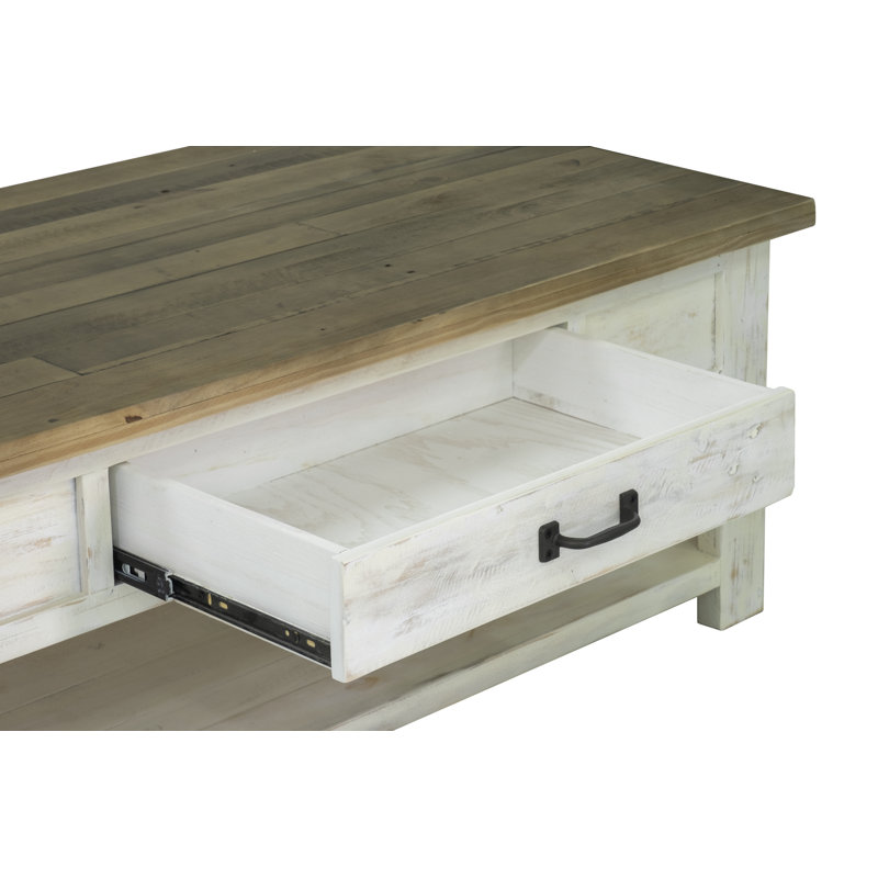 Table basse en bois massif de 47 po de largeur Laneta