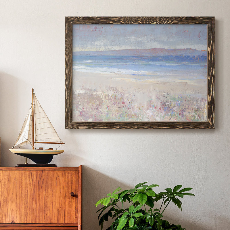 Beach Textures I - Toile tendue avec châssis encadré rustique, H 18 po x l 26 po x P 1,5 po, Noyer