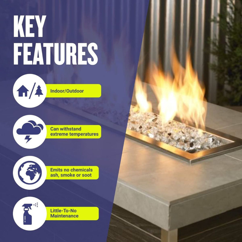 Starfire Reflective Clear Glass Fire Pit Fuel