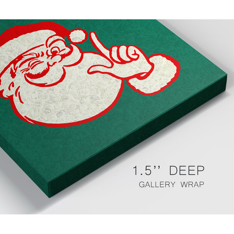 Reproduction d’art sur toile tendue « pop Santa » rétro, H 32 po x l 32 po x P 1 po