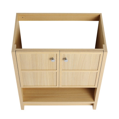 Meuble-lavabo de salle de bain avec lavabo vasque, lavabo intégré mural flottant rectangulaire en acrylique blanc sans robinet, tablette rayée, couleur grain de bois naturel