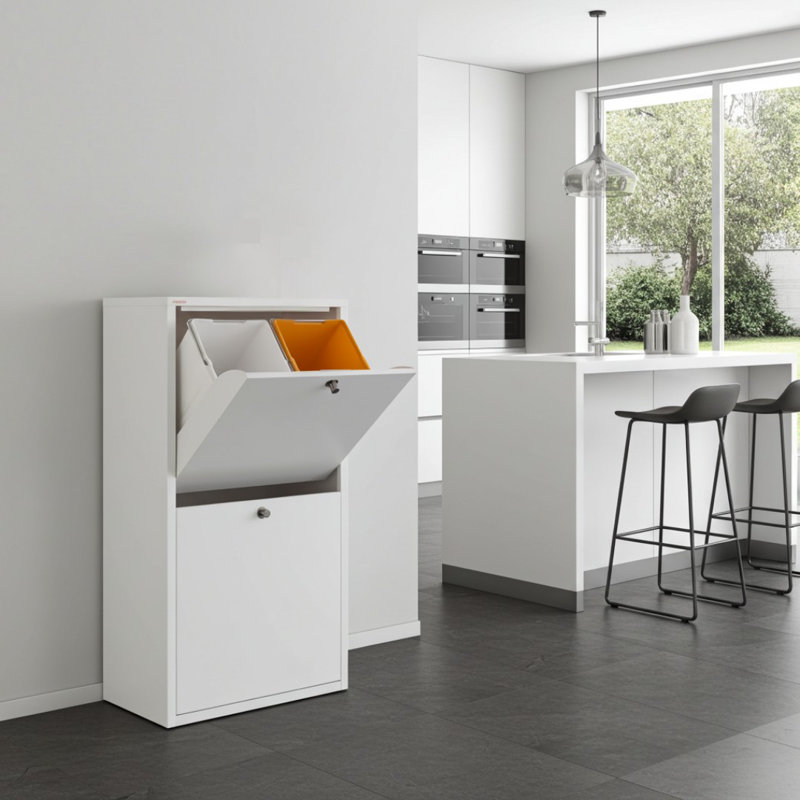 Nicoles 80 Litre Multi-Compartments Trash & Recycling Bin