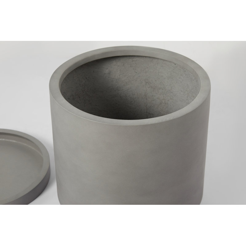 Finnly Handmade Pot Planter, 11.75" H x 11.5" W x 11.5" D, Gray