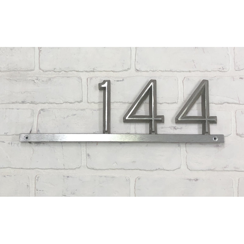 Plaque d'adresse murale 1 ligne Modern Bar, Aluminium industriel, Oui