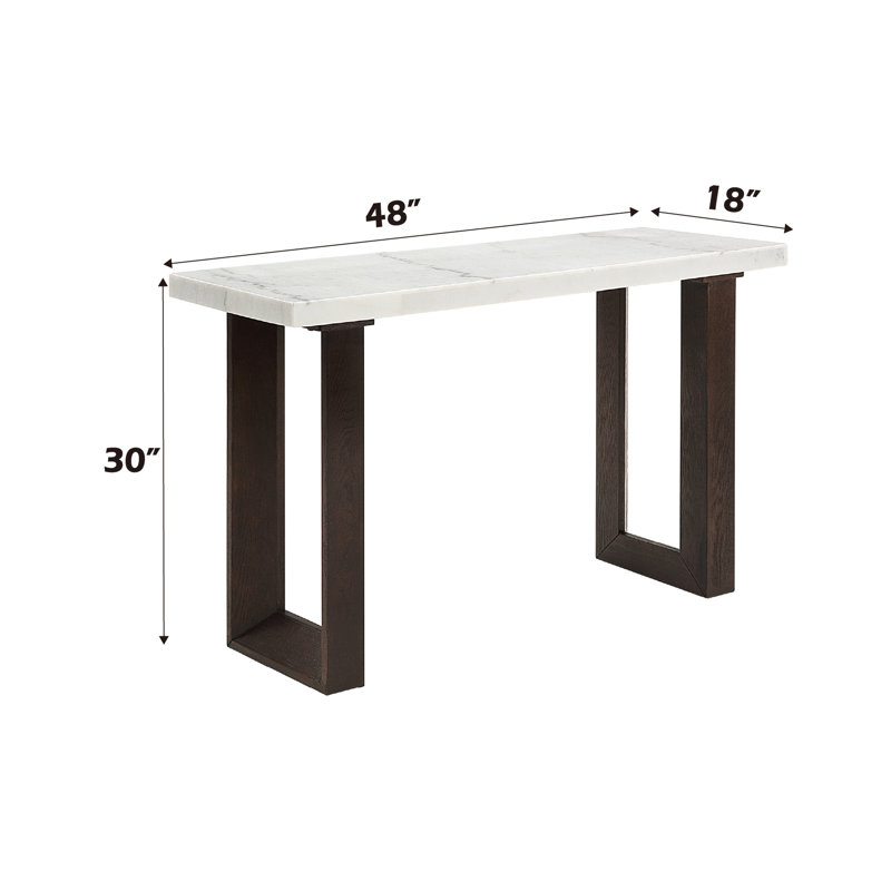 Sophisticated White Natural Marble Top Table With , Rectangular Tabletop, Sleek Double U-Shaped Base For House Furnishing Modern Finish - Practical And Stylish