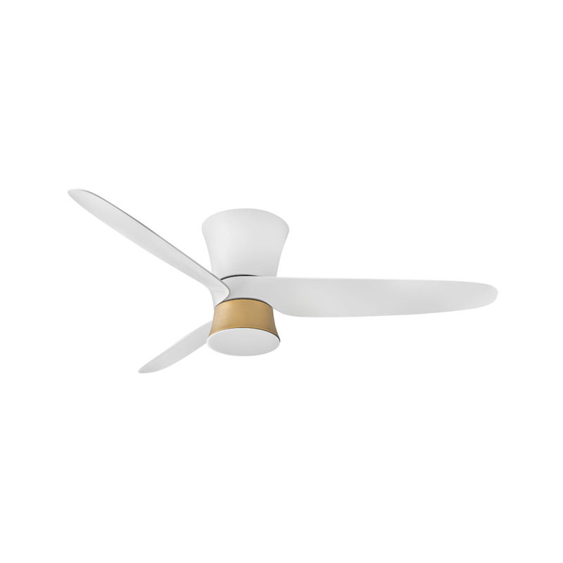 Neo 52-in Indoor/Outdoor Flush Mount Smart Ceiling Fan with Integrated LED + Remote, Matte White