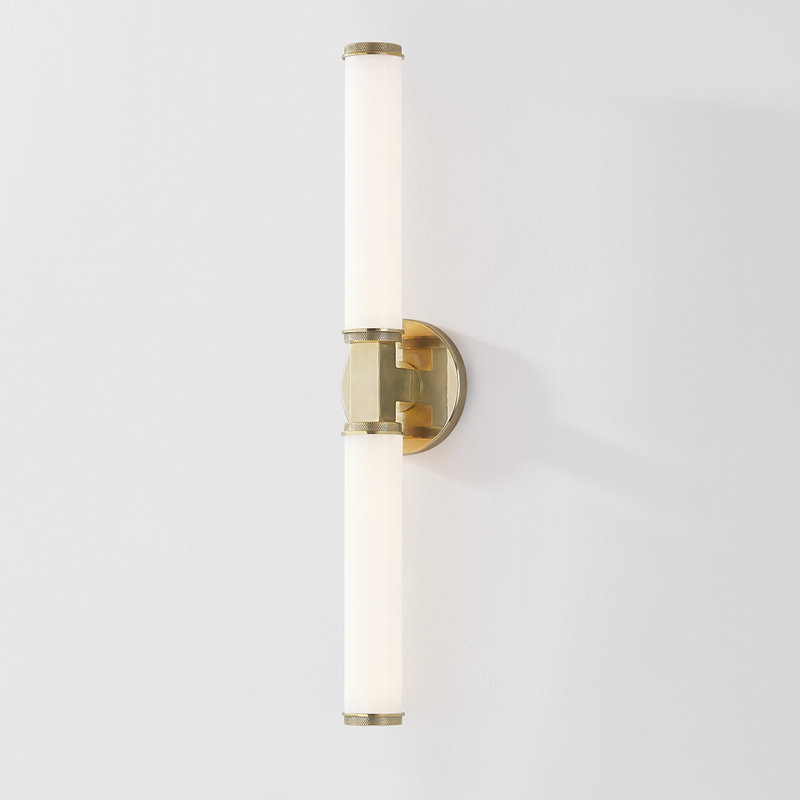 Cromwell 2 Light Wall Sconce, Aged Brass