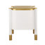 Table de chevet blanche moderne à 2 tiroirs avec poignées en métal pour la chambre à coucher