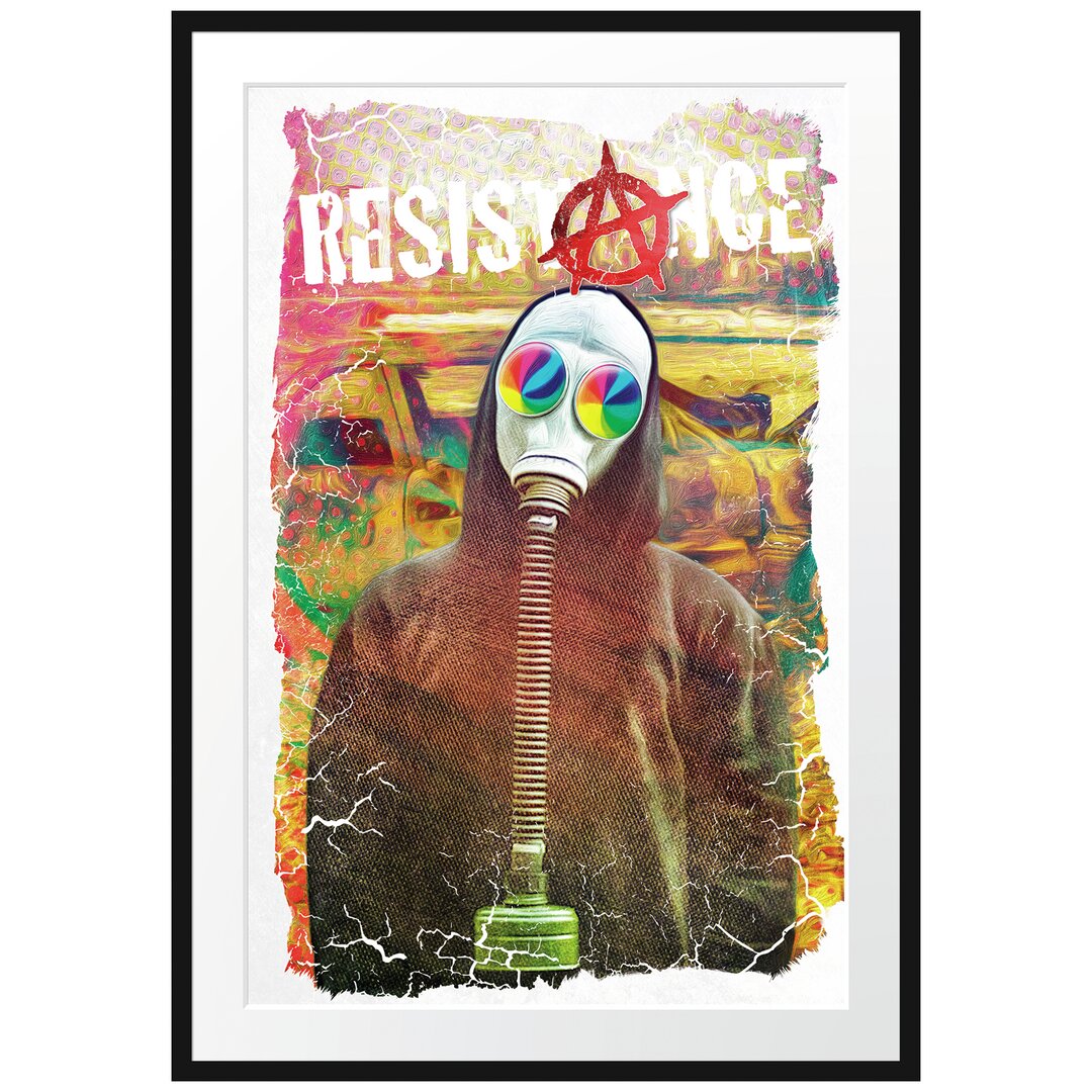 Gerahmtes Poster Resistance White