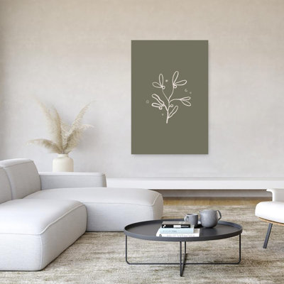Mistletoe, art de ligne céleste délicate, nature minimaliste, plante, reproduction