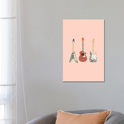 Guitars 1 Piece Wrapped Canvas Painting