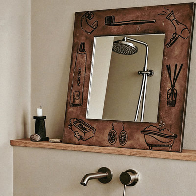 Miroir mural carré en plastique