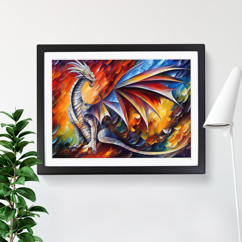 XH1022-2771X Dragon Art Vol.1 - Single Picture Frame Print, 34cm H x 46cm W x 2cm D, Black Framed