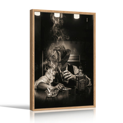 Tableau encadré « Homme qui fume » (1 pièce), 45,7 x 61 cm