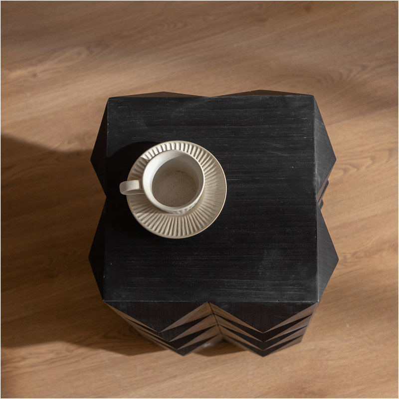 23.62"Height Three-Dimensional Embossed Pattern Design Retro Side Table Retro Furniture
