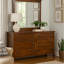 Grande commode Odell, 6 tiroirs, bronze, bois massif brun foncé rustique