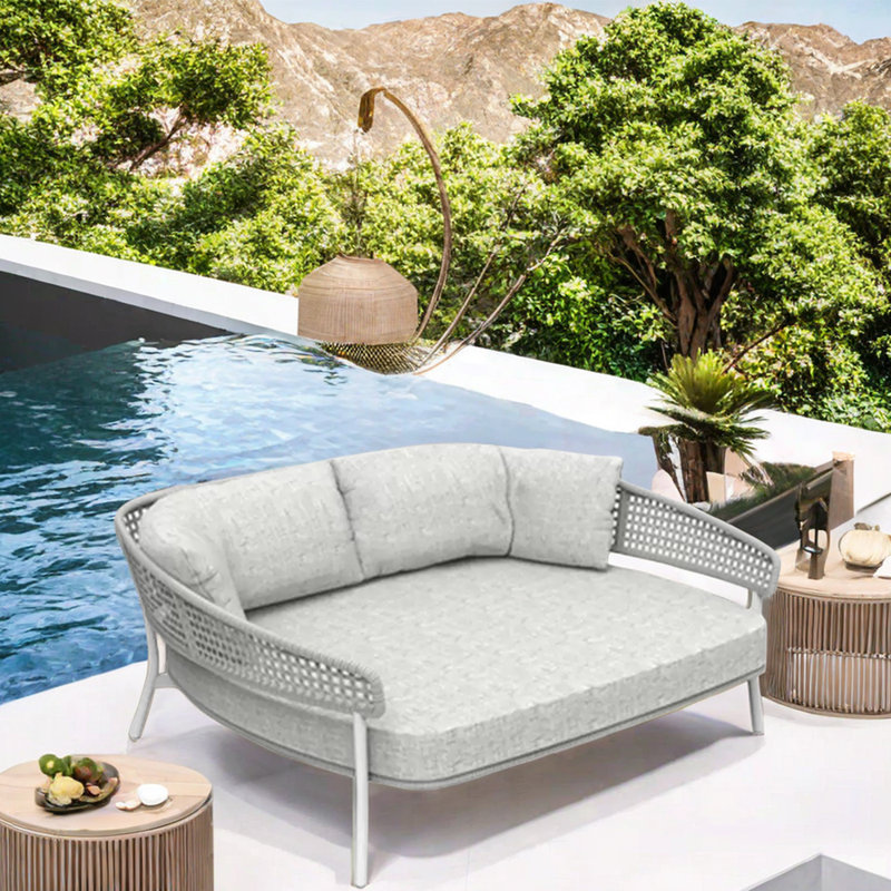 66.93'' Wide Rectangle Patio Daybed with Cushions