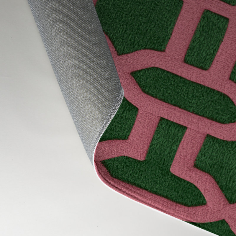 Trellis Pink Indoor and Outdoor Area Rug, Rectangle 9' x 12'