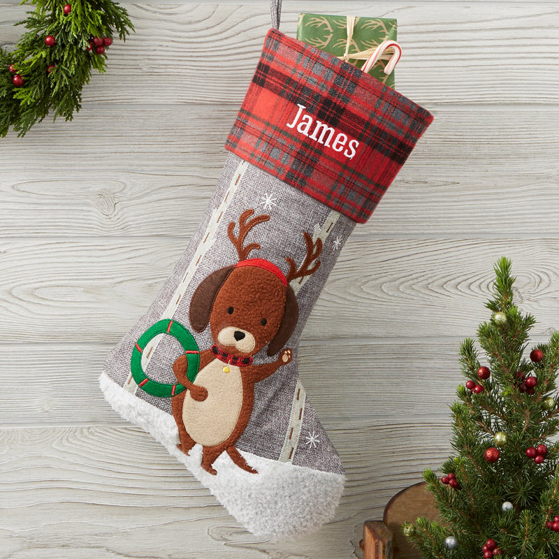 Chaussette de Noël Winery Cheer Dog personnalisée, Oui