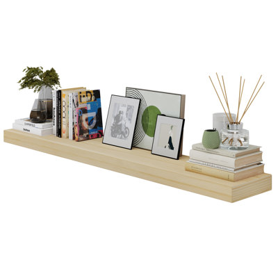 48 Inch Hidden Bracket Shelf, Floating Bookshelf For Wall Decor, Living Room And Office, 2.5" Thick, 1pc