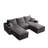 L-Shaped Sectional Sofa with Full-Compression Technology, No Assembly Required, Modular Design and Ultra-Soft Seats for Living Room Comfort-1052313461