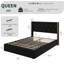 Full/Queen Size Lift-Up Storage Bed Frame, Upholstered with Diamond Tufted Wingback Headboard & Gold Trim, No Box Spring Needed-1512767685-1512767684