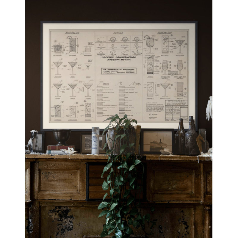 Cocktail Chart 1 Print, 19.5" H x 27.5" W
