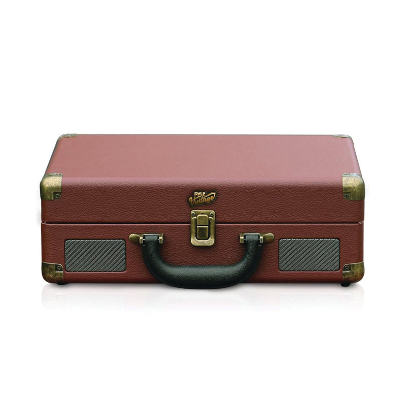 Bluetooth Vintage Briefcase-Style Turntable Speaker System