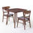Cambrielle Mid-Century Modern 2-Person Rubberwood Dining Table Set With Upholstered Chairs-129679658-129679662