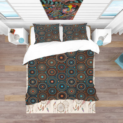Ethnic Geometric Pattern - Bohemian Geometric Duvet Cover Set - Microfiber Polyester