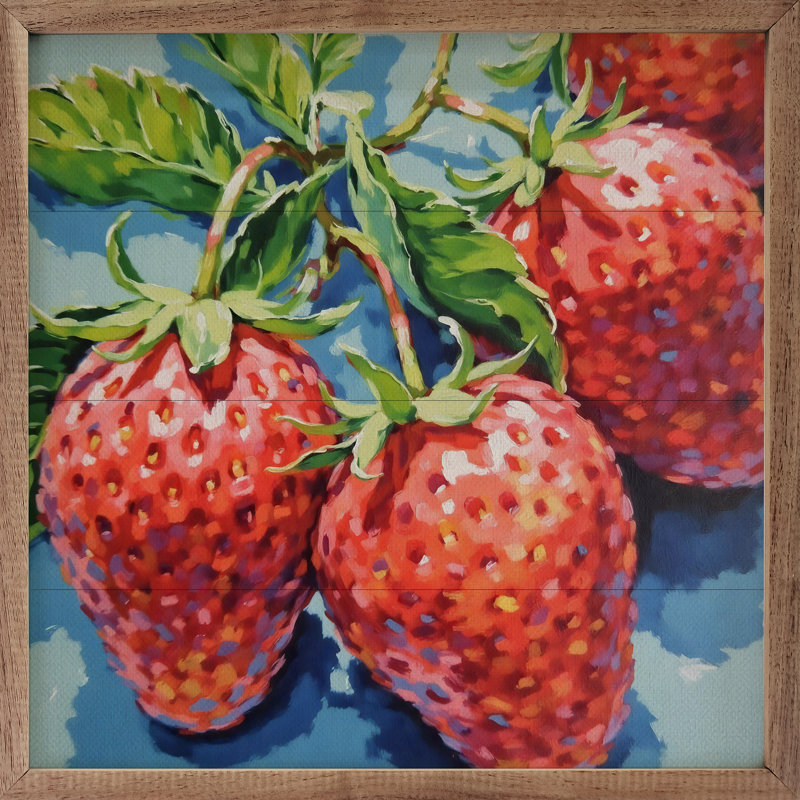 Multiple Summer Strawberries, 4" H x 4" W
