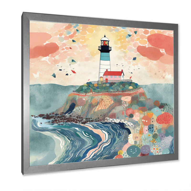Phare côtier III, Cadre simple argenté, H 16 po x l 16 po x P 1 po