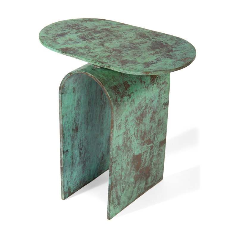 Table de bout en métal Patina