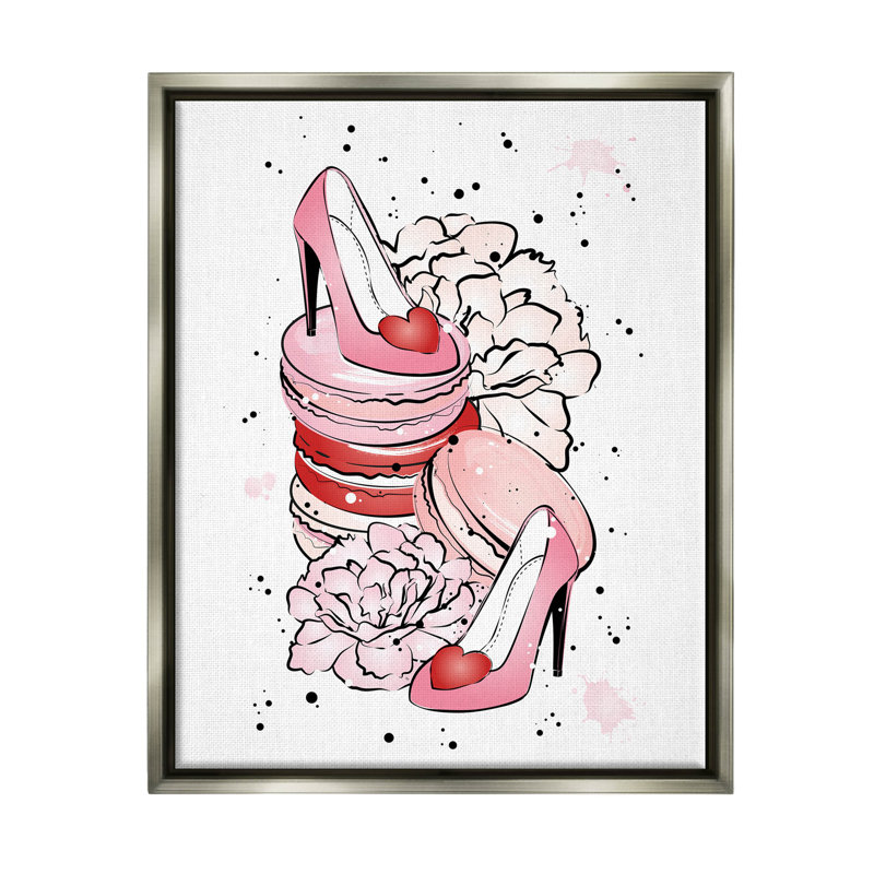 «Pink Glam Heart Heels Macarons», art de la giclée par Martina Pavlova, H 31 po x l 25 po x P 1,7 po