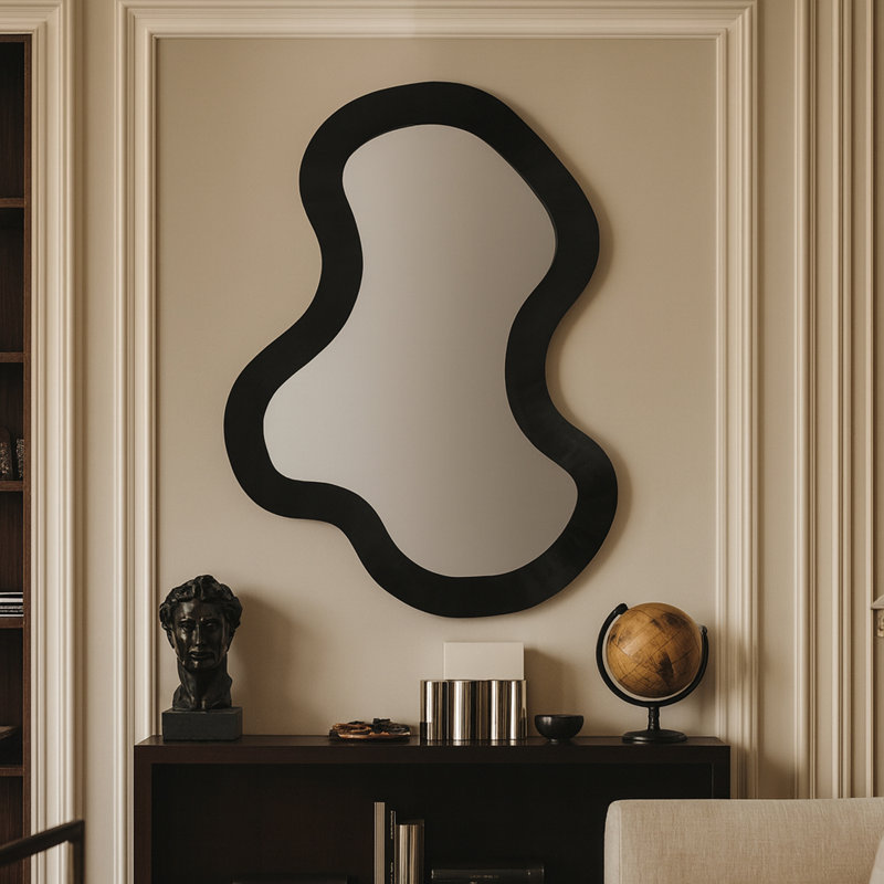 Miroir d'appoint Oblique, Noir, 38 po x 28 po