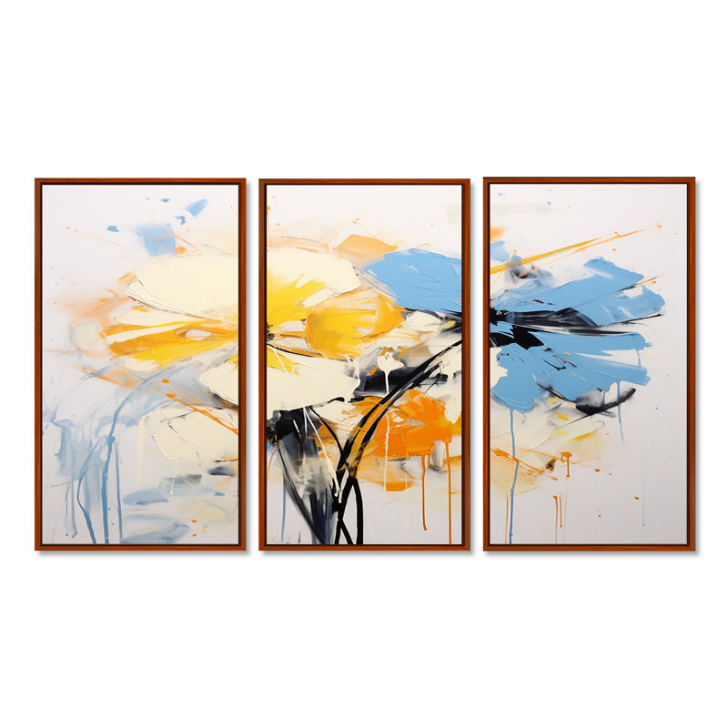 Ensemble de salon Bernardston - art mural violet, Brun, H 32 po x l 48 po