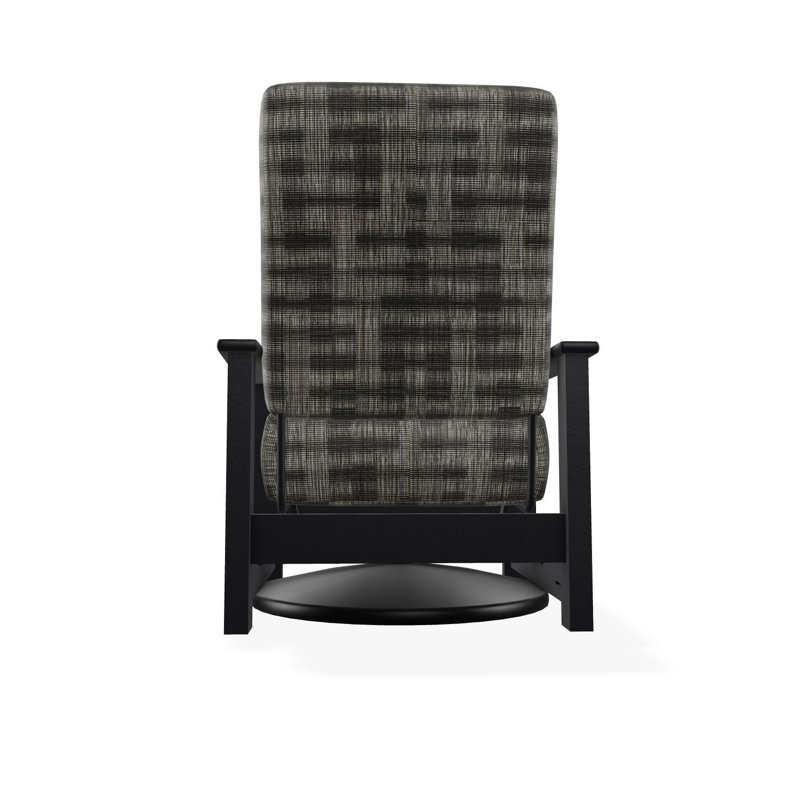 Leeward Marine Grade Polymer Deep Seating Cushion Swivel Hidden Rocker, Black, Brown/Gray