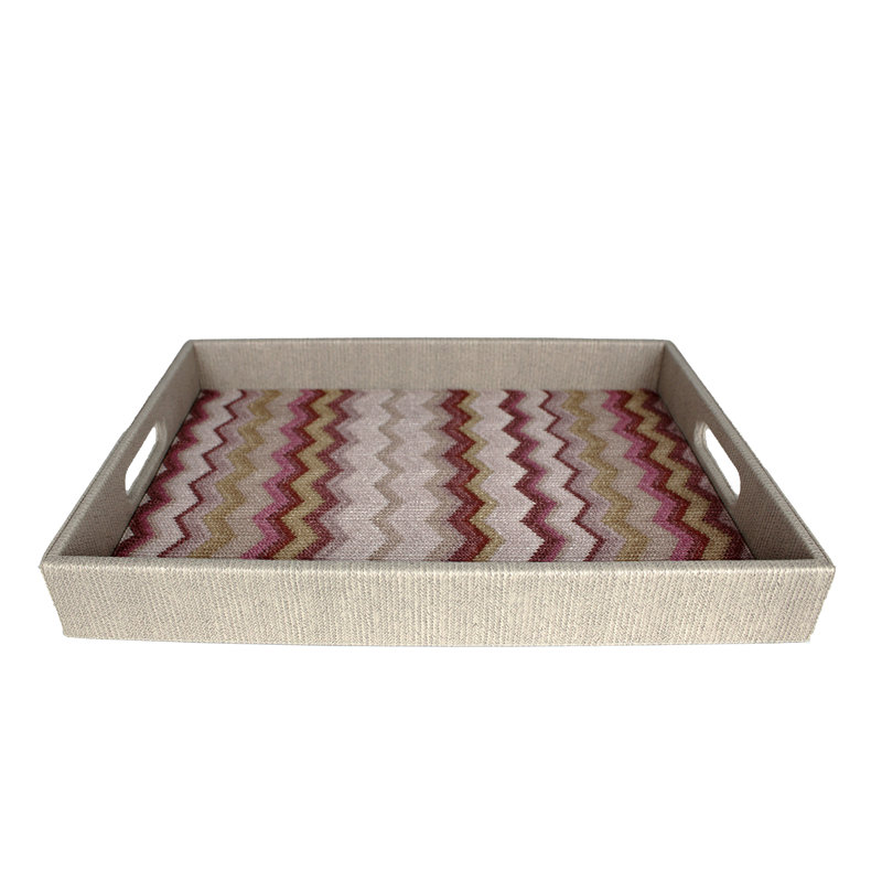 Nayleigh Leather / Faux Leather Tray, Brown/Grey/Beige/Pink