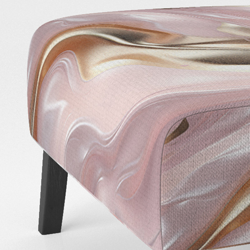 Liquide Art In Motion en or rose et bleu II - Fauteuil de chambre rembourré moderne, fauteuil d'appoint doré