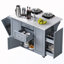 Îlot de cuisine roulant avec armoire à poubelle inclinable et organisateur d'armoire escamotable