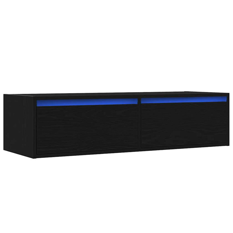 Exuma TV Stand, 25cm H x 100cm L x 35.5cm W, Black Oak